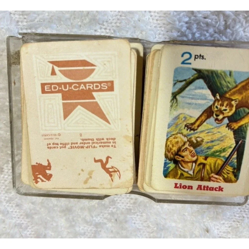 Vintage 1960s Ed-U-cards Daniel Boone Card Game Native American Frontier Trivia